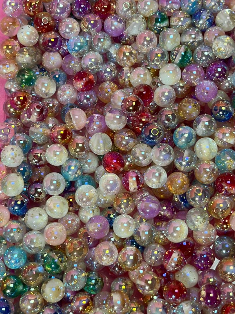 【C03】💝Resin and gold leaf beads （12mm）