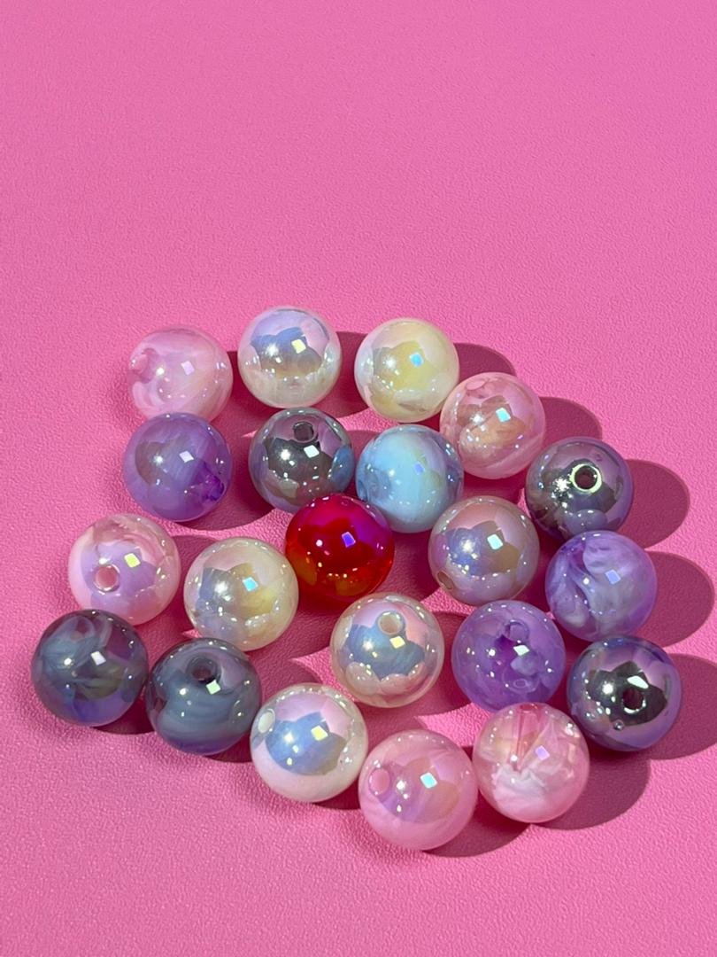 【G02】💝Starry Night Pearl Glowing Round Bead（16mm）