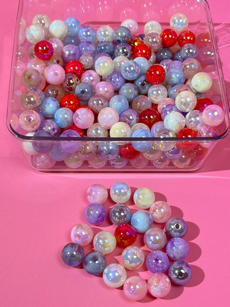 【G02】💝Starry Night Pearl Glowing Round Bead（16mm）