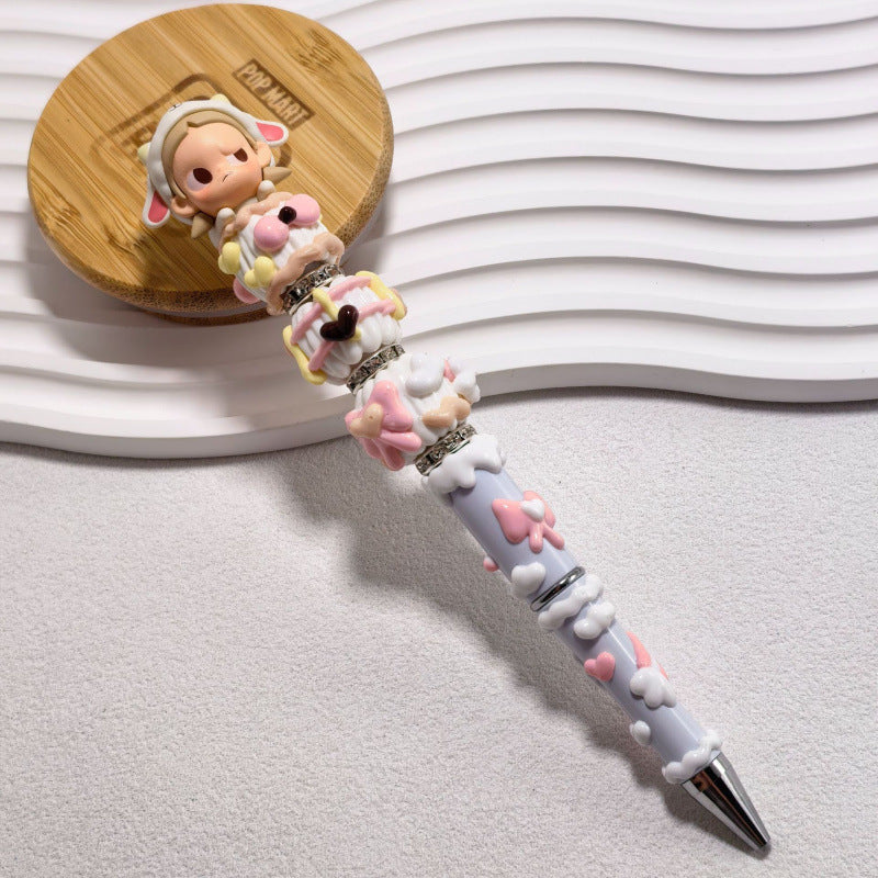 DIY Beaded Pen — Randomly Selected Handmade Ballpoint Pen with Hand-Painted Beads (Cute Style)