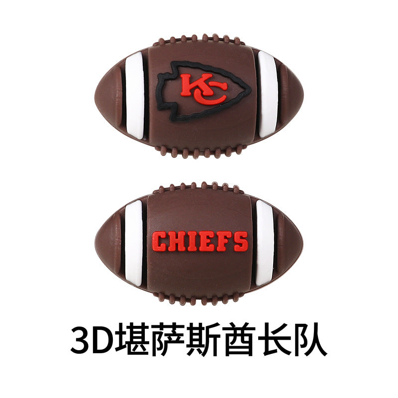 NFL Football 3D Silicone Beads – DIY Silicone Jewelry, Resin-Style Beads, Beading Accessories, American Football Loose Beads