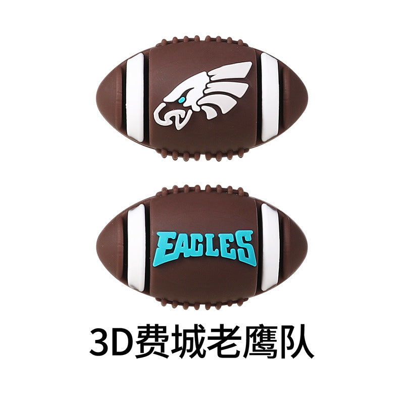 NFL Football 3D Silicone Beads – DIY Silicone Jewelry, Resin-Style Beads, Beading Accessories, American Football Loose Beads