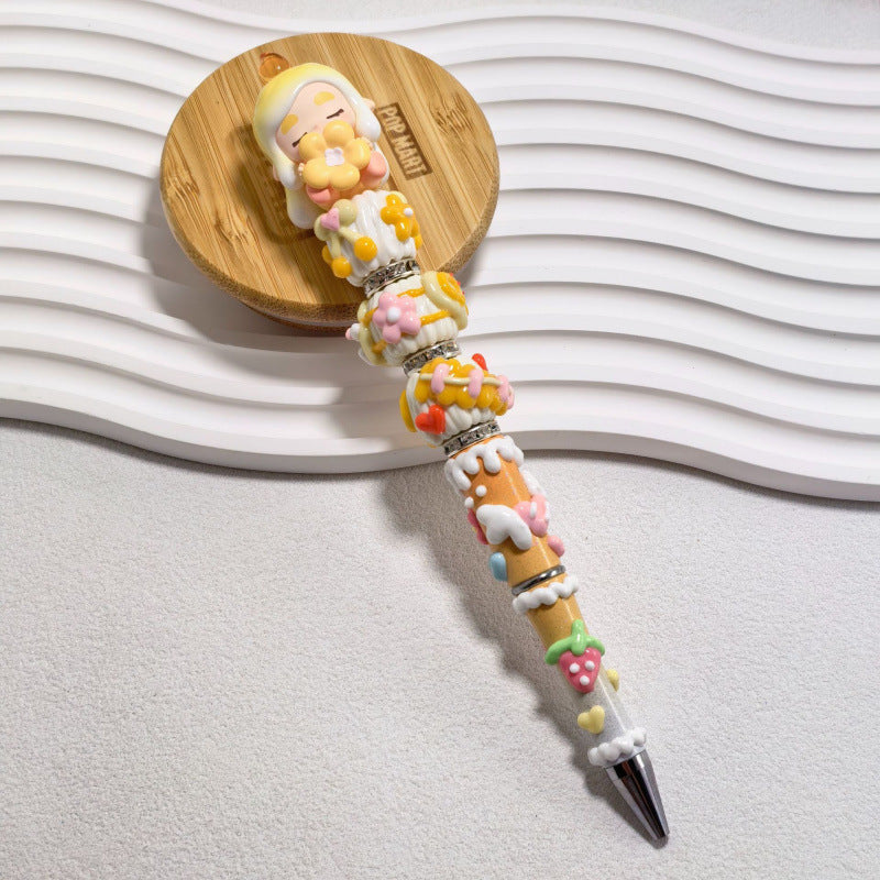 DIY Beaded Pen — Randomly Selected Handmade Ballpoint Pen with Hand-Painted Beads (Cute Style)