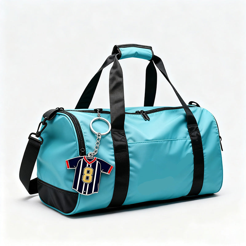 Custom Manufacturer of Metal Keychains and Enamel Pendants for Football Fan Merchandise — Featuring Star Player Jersey Designs