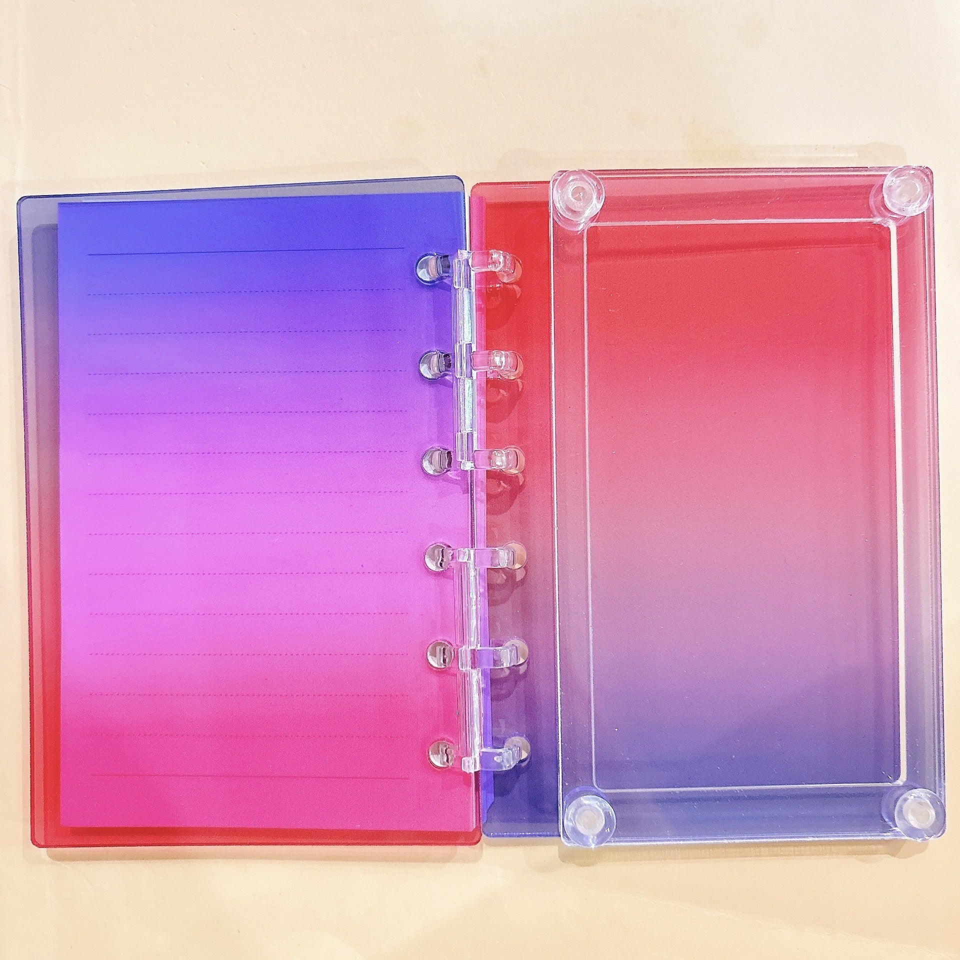 Gradient Color "Shaker" Notebook — Best-Selling Acrylic Loose-Leaf Binder | Exquisite DIY Shaker Design (A7/A5 Sizes)
