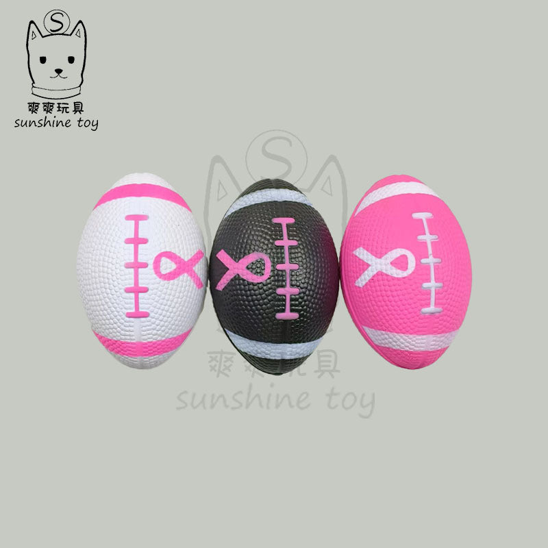 Brown Foam PU Rugby Ball — Children's Stress Relief Toy / Stress Ball with Printed Logo