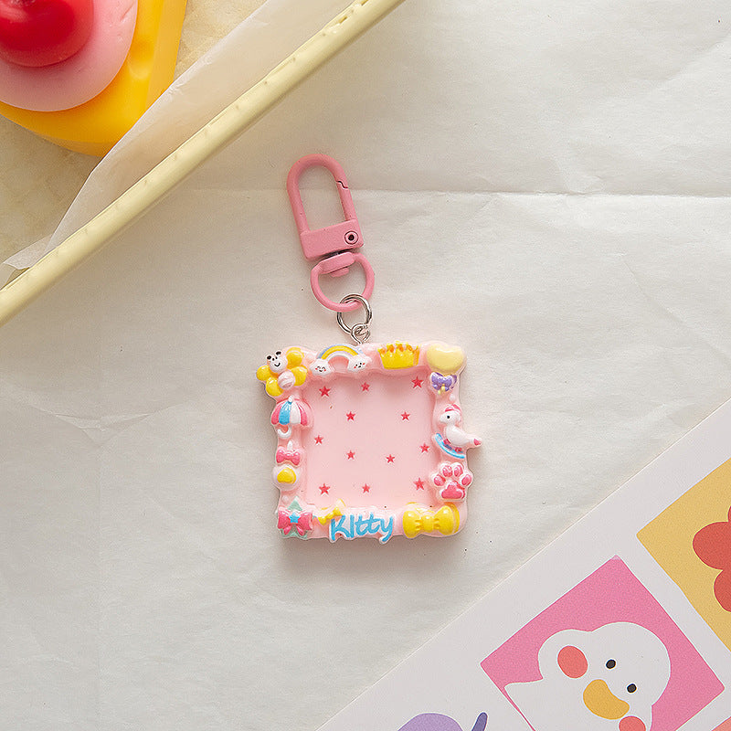 New Cartoon Creative Photo Frame Keychain DIY Bag Pendant Decoration Student Backpack Ornament
