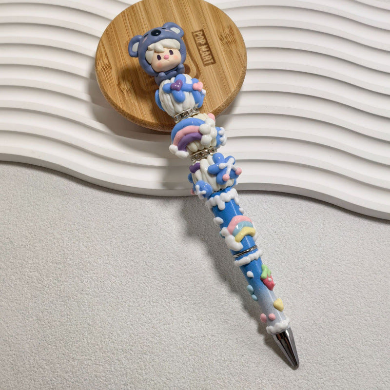 DIY Beaded Pen — Randomly Selected Handmade Ballpoint Pen with Hand-Painted Beads (Cute Style)
