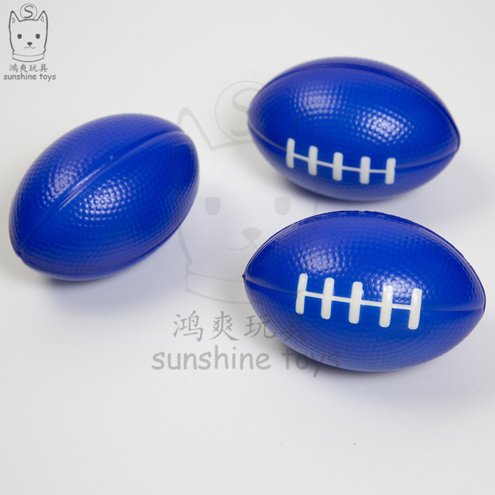 Brown Foam PU Rugby Ball — Children's Stress Relief Toy / Stress Ball with Printed Logo