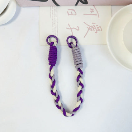 Dopamine-enhanced colored braided three-strand cable short rope, suitable for mobile phones, water bottles, and keychains.