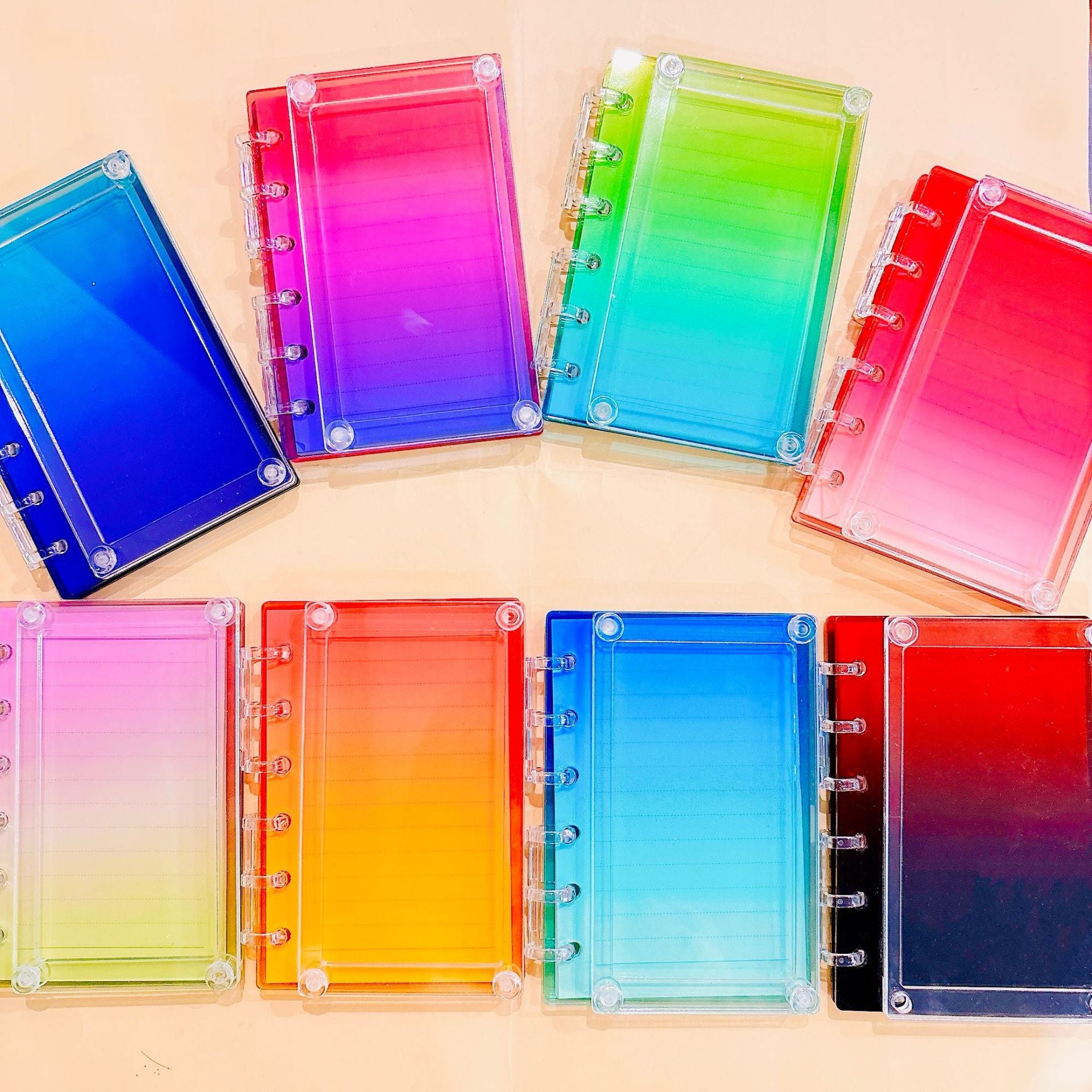 Gradient Color "Shaker" Notebook — Best-Selling Acrylic Loose-Leaf Binder | Exquisite DIY Shaker Design (A7/A5 Sizes)