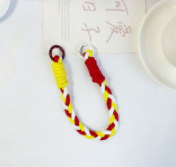 Dopamine-enhanced colored braided three-strand cable short rope, suitable for mobile phones, water bottles, and keychains.