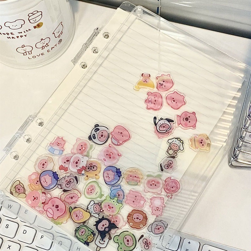 Transparent Acrylic "Shaker" Notebook — A5, Stylish Design, 6-Ring DIY Loose-Leaf Binder