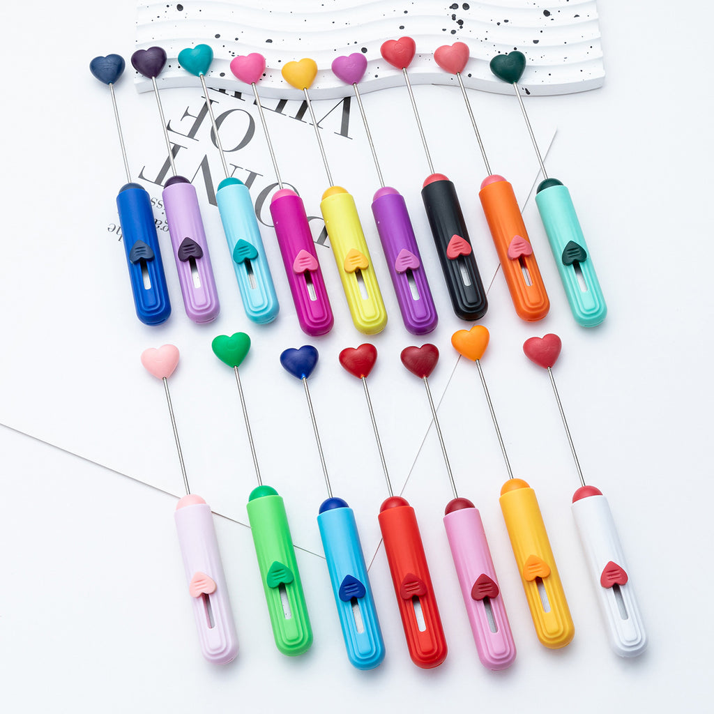 New DIY Beaded Utility Knife — Portable Package Opener, Paper Cutter, and Craft Knife — Cute Heart-Shaped Design (Ideal for Students & Office Use)
