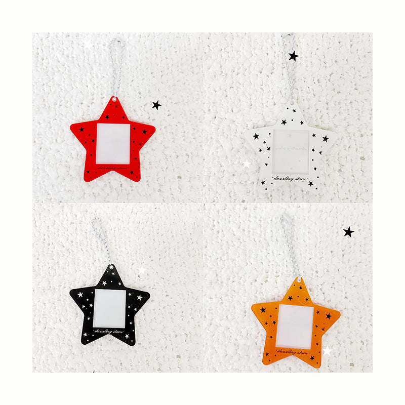 Cute star-shaped 1-inch acrylic card holder for ID photos, idol photo DIY storage pendants, and custom logos.