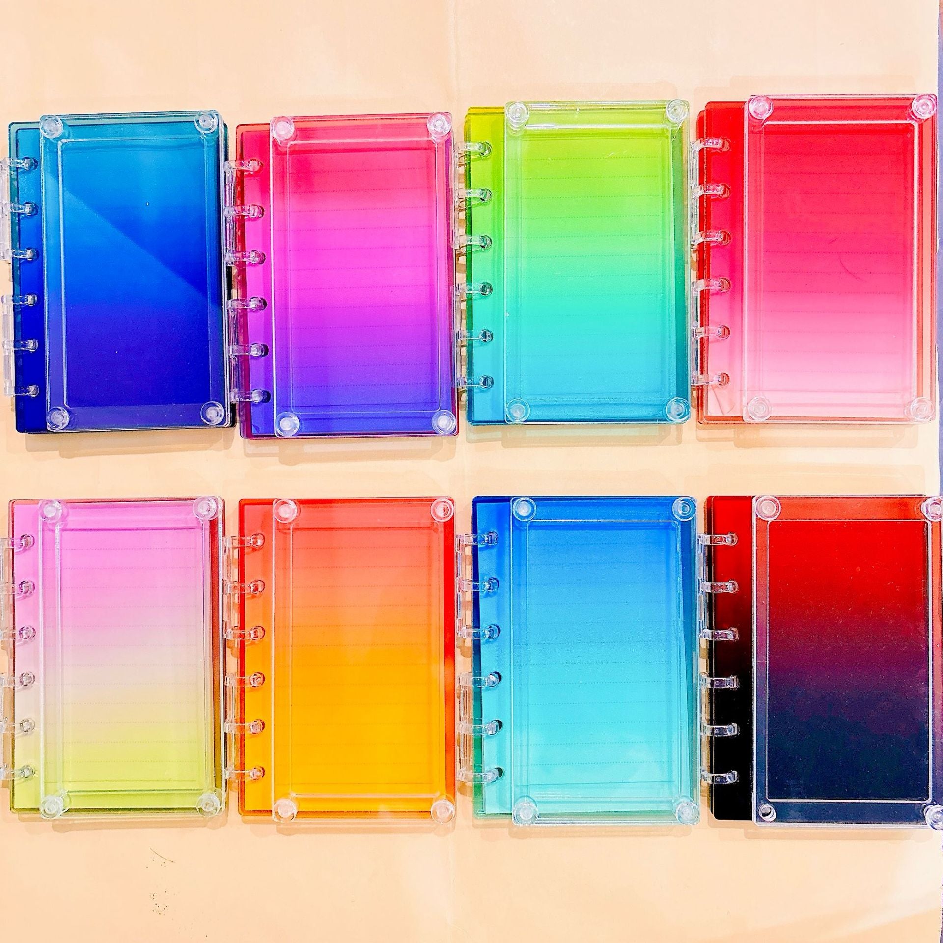 Gradient Color "Shaker" Notebook — Best-Selling Acrylic Loose-Leaf Binder | Exquisite DIY Shaker Design (A7/A5 Sizes)