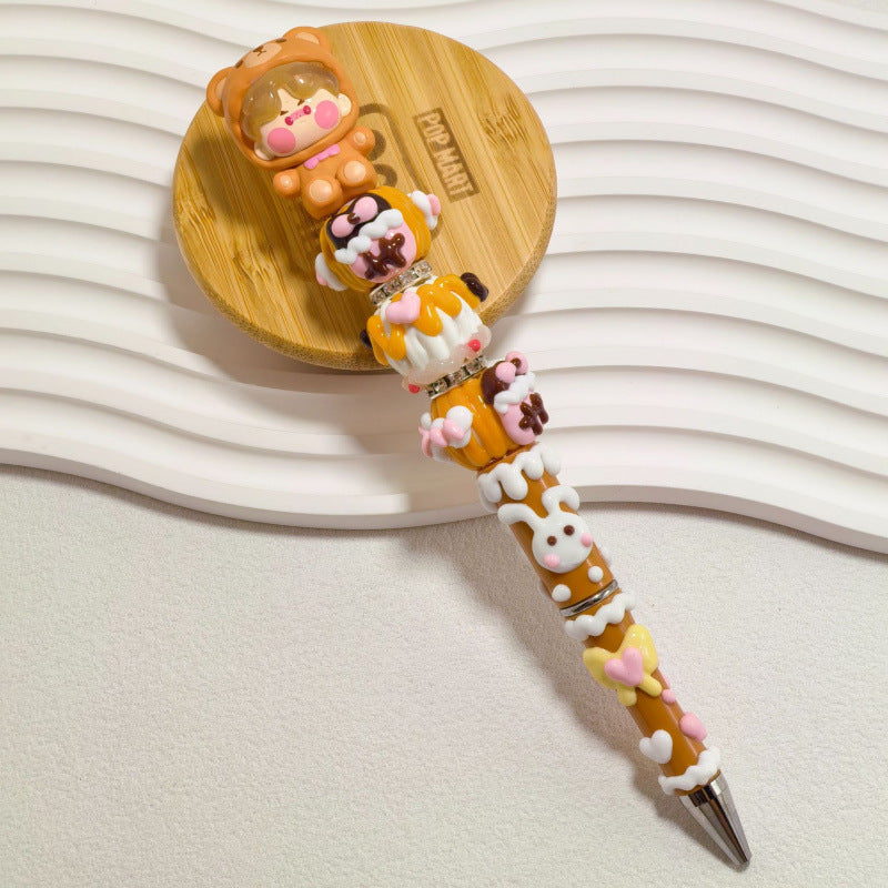 DIY Beaded Pen — Randomly Selected Handmade Ballpoint Pen with Hand-Painted Beads (Cute Style)