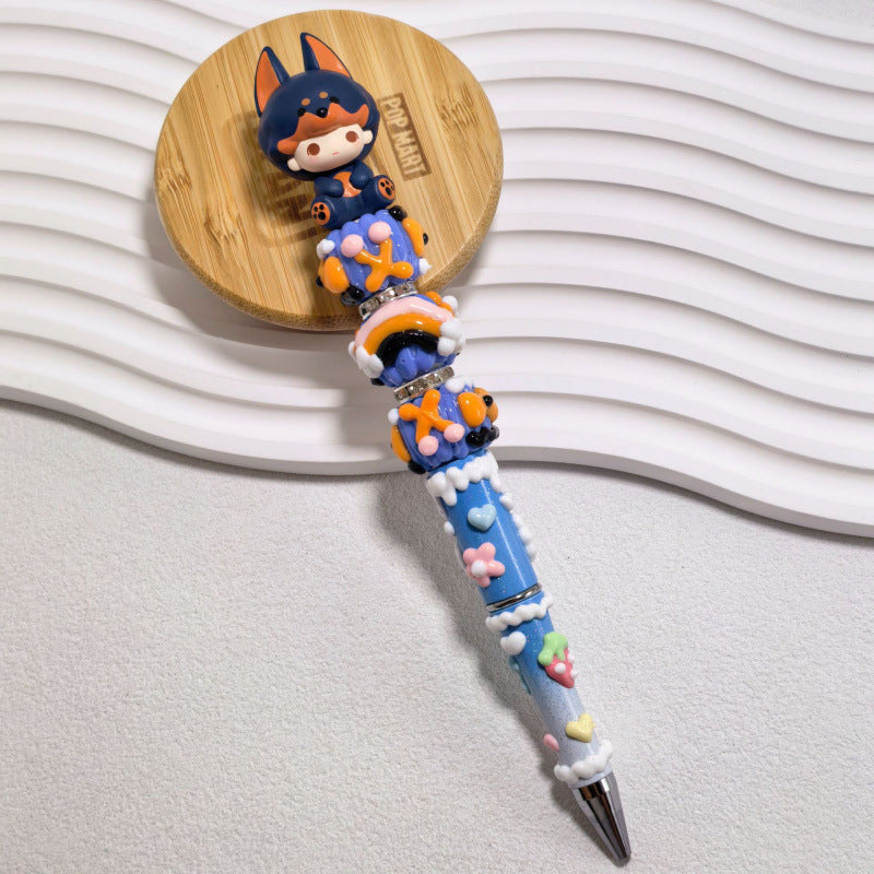 DIY Beaded Pen — Randomly Selected Handmade Ballpoint Pen with Hand-Painted Beads (Cute Style)