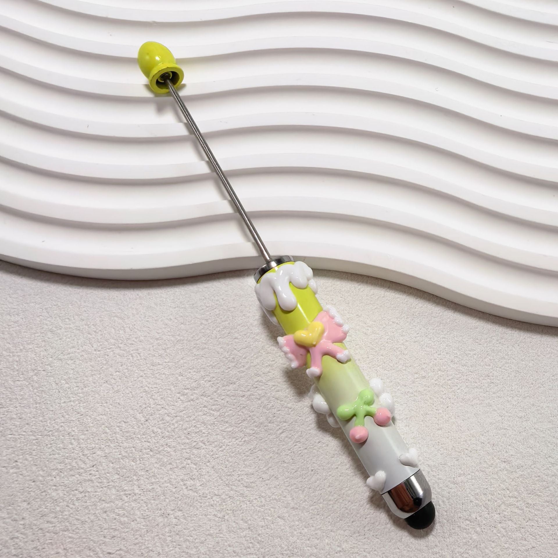 Bestselling Trendy Toy: Handmade DIY "Cute-Bit" Pen — Purely Handcrafted, Cream-Style, Hand-Painted, and Beaded Pen Barrel