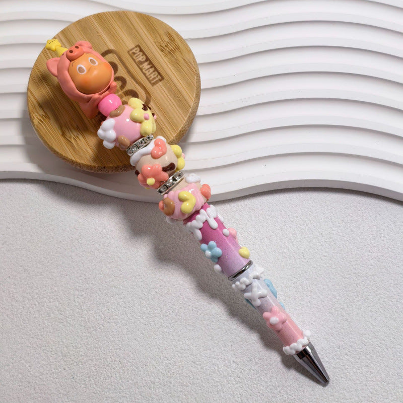 DIY Beaded Pen — Randomly Selected Handmade Ballpoint Pen with Hand-Painted Beads (Cute Style)