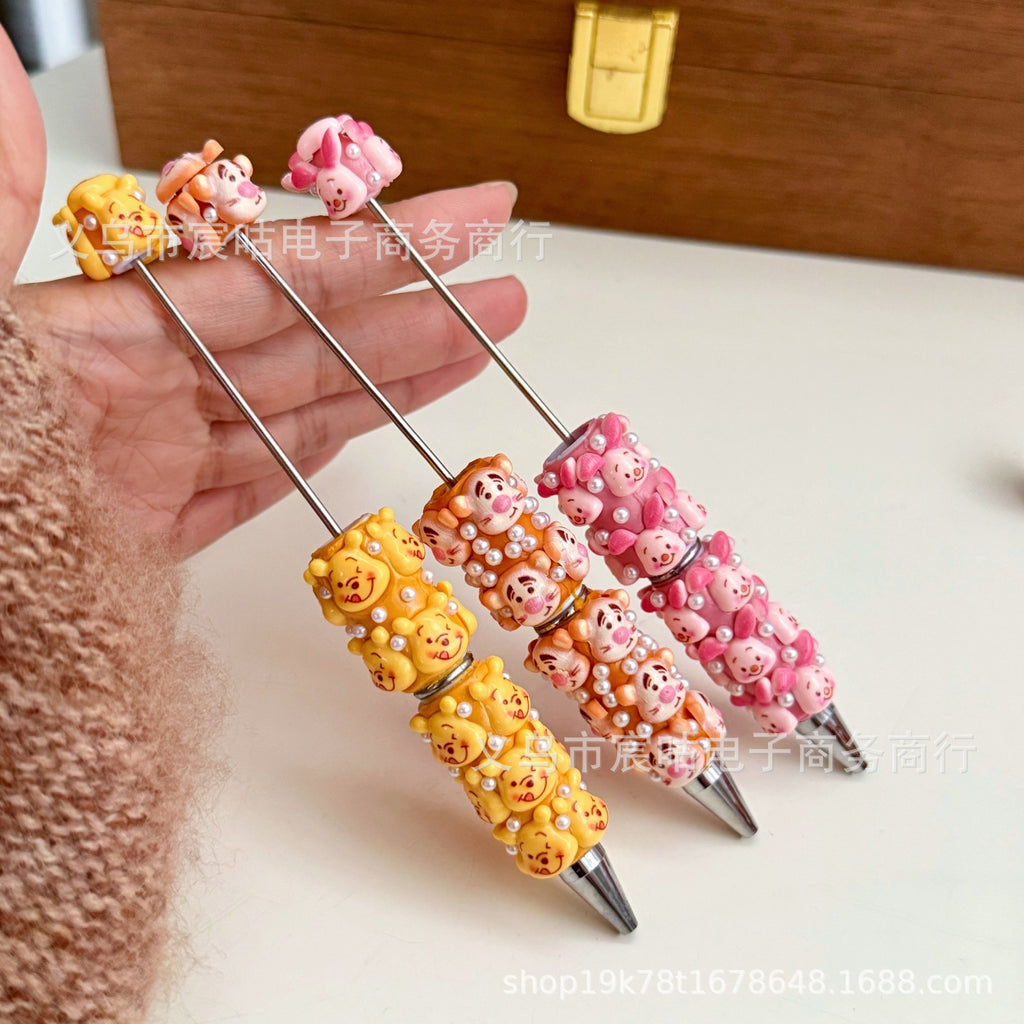 Wholesale Cartoon-Themed DIY Beaded Pens — Intricately Handcrafted, Fully Rhinestone-Embellished Ballpoint Pens