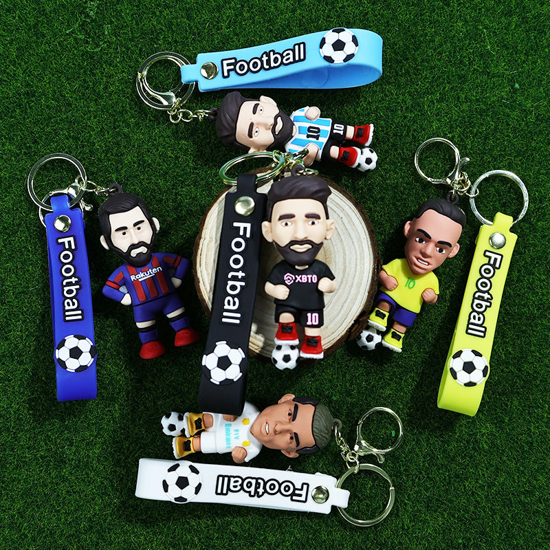 USA, Canada, & Mexico Star Player Keychain — Soft PVC Material Bag & Key Chain Charm — Cartoon-Style Hanging Ornament & Small Gift