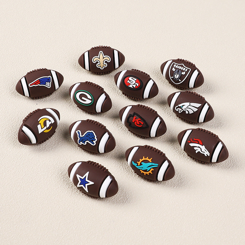 NFL Football 3D Silicone Beads – DIY Silicone Jewelry, Resin-Style Beads, Beading Accessories, American Football Loose Beads