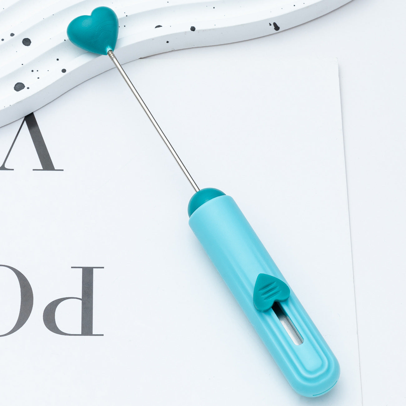 New DIY Beaded Utility Knife — Portable Package Opener, Paper Cutter, and Craft Knife — Cute Heart-Shaped Design (Ideal for Students & Office Use)