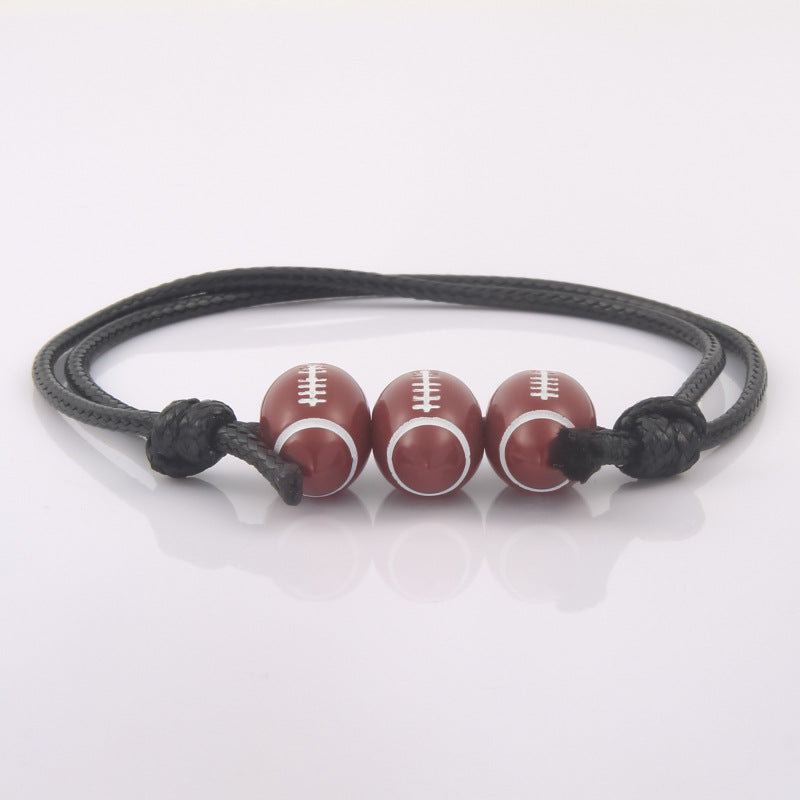 Woven Beaded Bracelets: Basketball, Soccer, and Football Styles