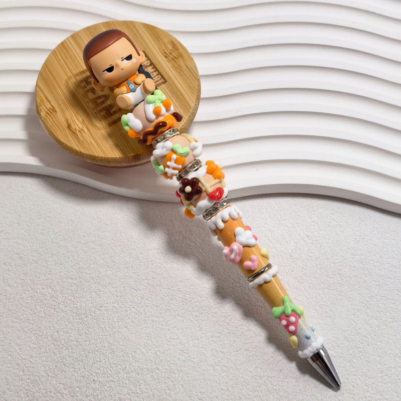 DIY Beaded Pen — Randomly Selected Handmade Ballpoint Pen with Hand-Painted Beads (Cute Style)