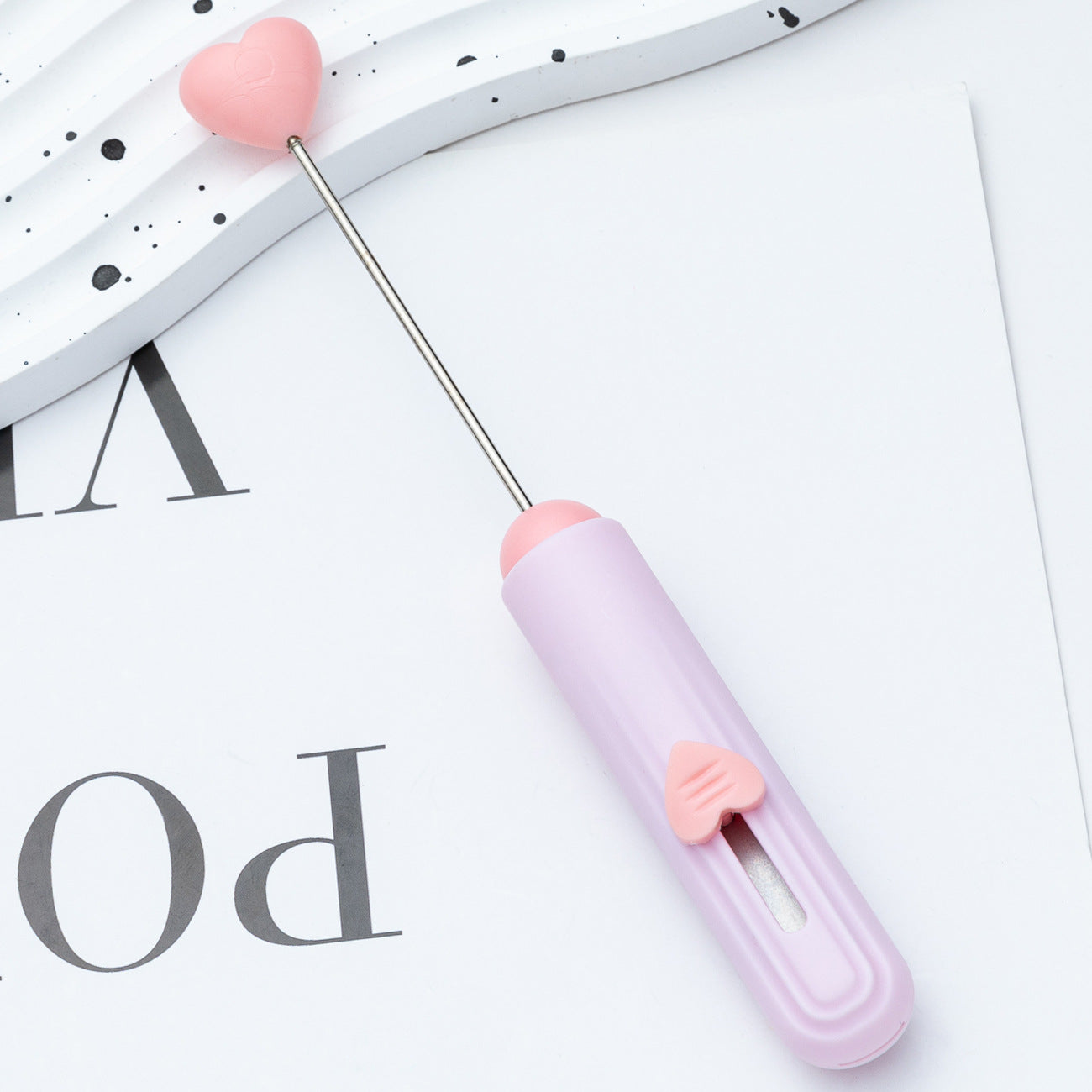 New DIY Beaded Utility Knife — Portable Package Opener, Paper Cutter, and Craft Knife — Cute Heart-Shaped Design (Ideal for Students & Office Use)