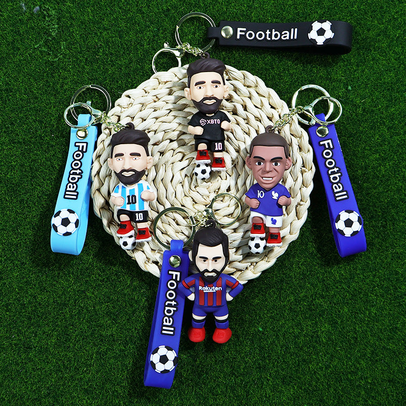 USA, Canada, & Mexico Star Player Keychain — Soft PVC Material Bag & Key Chain Charm — Cartoon-Style Hanging Ornament & Small Gift