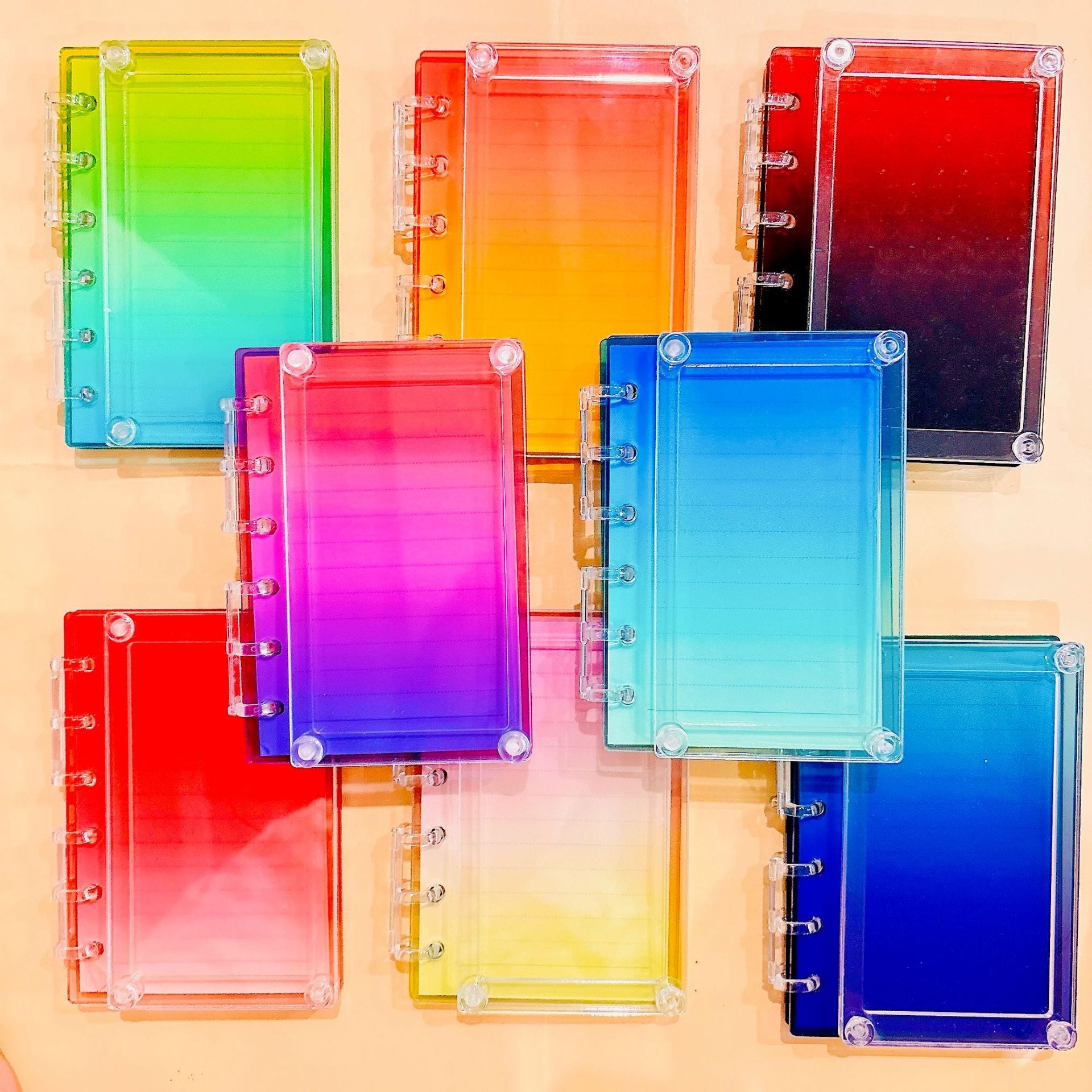 Gradient Color "Shaker" Notebook — Best-Selling Acrylic Loose-Leaf Binder | Exquisite DIY Shaker Design (A7/A5 Sizes)