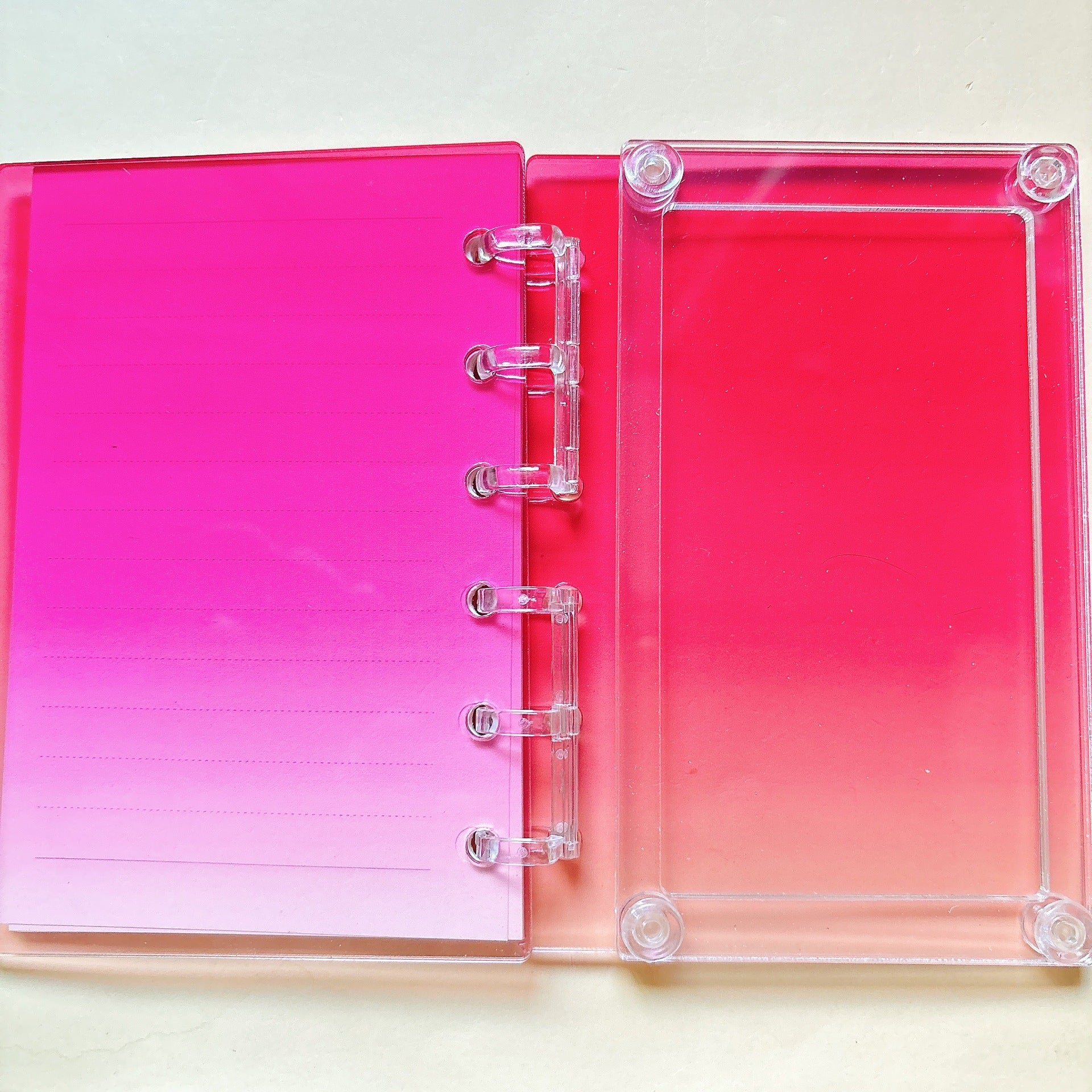 Gradient Color "Shaker" Notebook — Best-Selling Acrylic Loose-Leaf Binder | Exquisite DIY Shaker Design (A7/A5 Sizes)