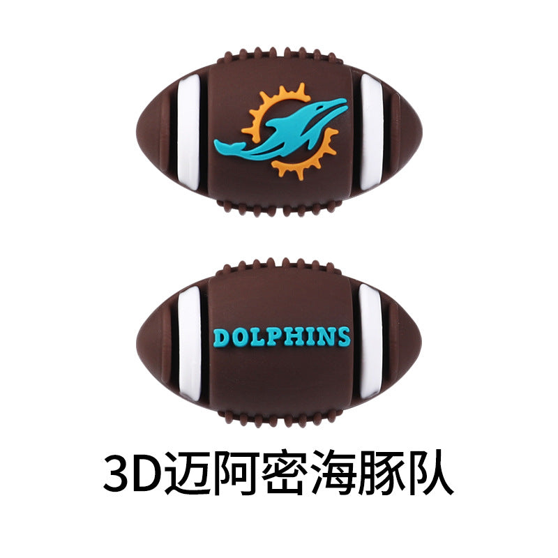 NFL Football 3D Silicone Beads – DIY Silicone Jewelry, Resin-Style Beads, Beading Accessories, American Football Loose Beads