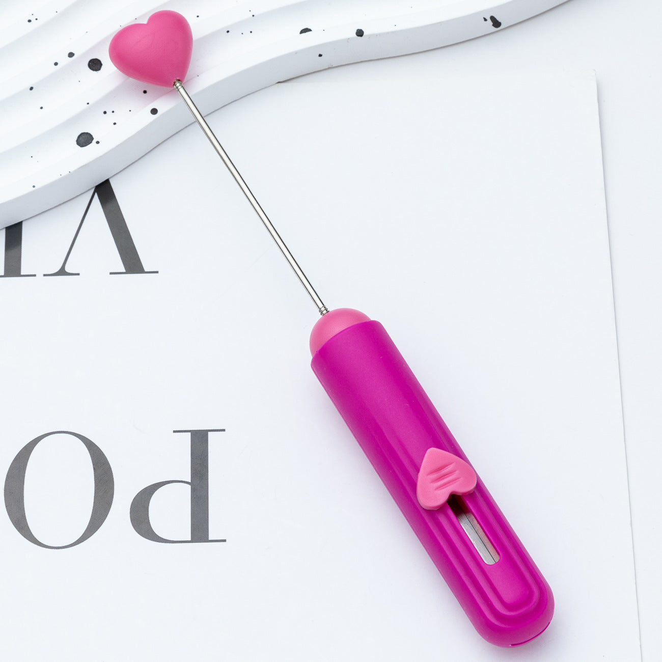 New DIY Beaded Utility Knife — Portable Package Opener, Paper Cutter, and Craft Knife — Cute Heart-Shaped Design (Ideal for Students & Office Use)