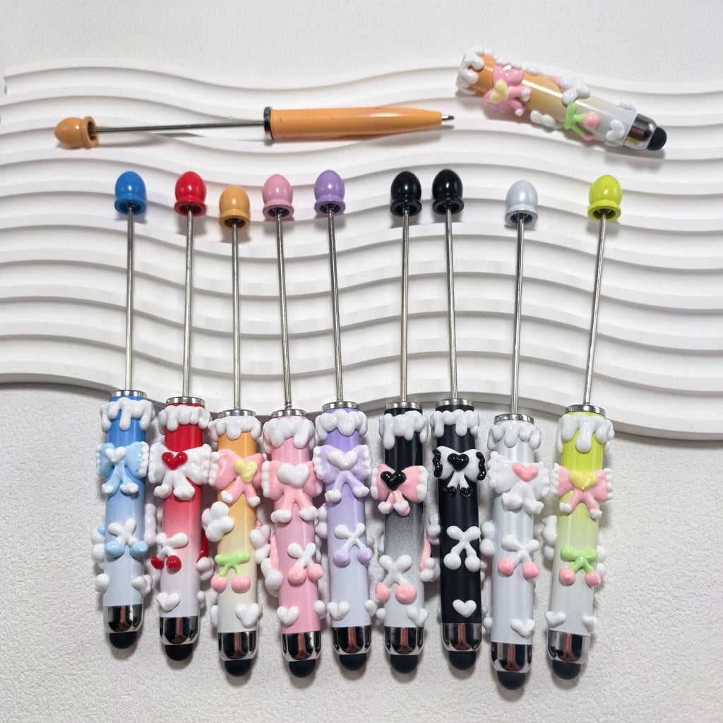 Bestselling Trendy Toy: Handmade DIY "Cute-Bit" Pen — Purely Handcrafted, Cream-Style, Hand-Painted, and Beaded Pen Barrel