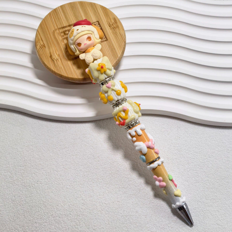 DIY Beaded Pen — Randomly Selected Handmade Ballpoint Pen with Hand-Painted Beads (Cute Style)