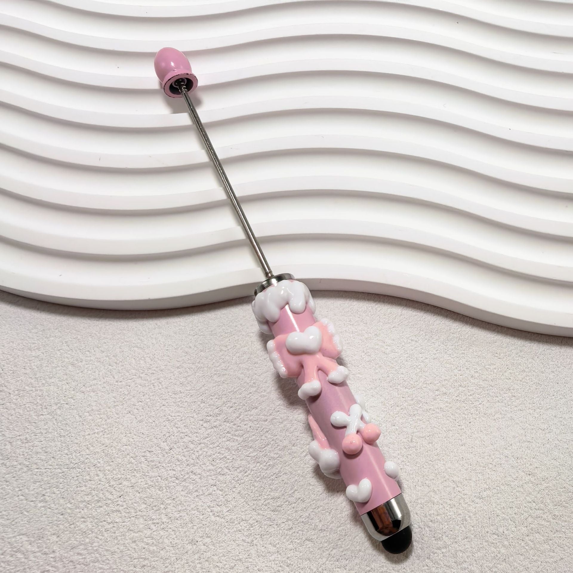 Bestselling Trendy Toy: Handmade DIY "Cute-Bit" Pen — Purely Handcrafted, Cream-Style, Hand-Painted, and Beaded Pen Barrel