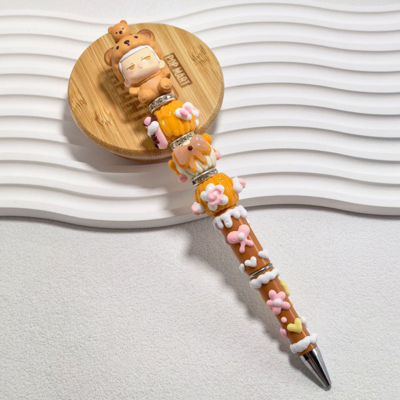 DIY Beaded Pen — Randomly Selected Handmade Ballpoint Pen with Hand-Painted Beads (Cute Style)