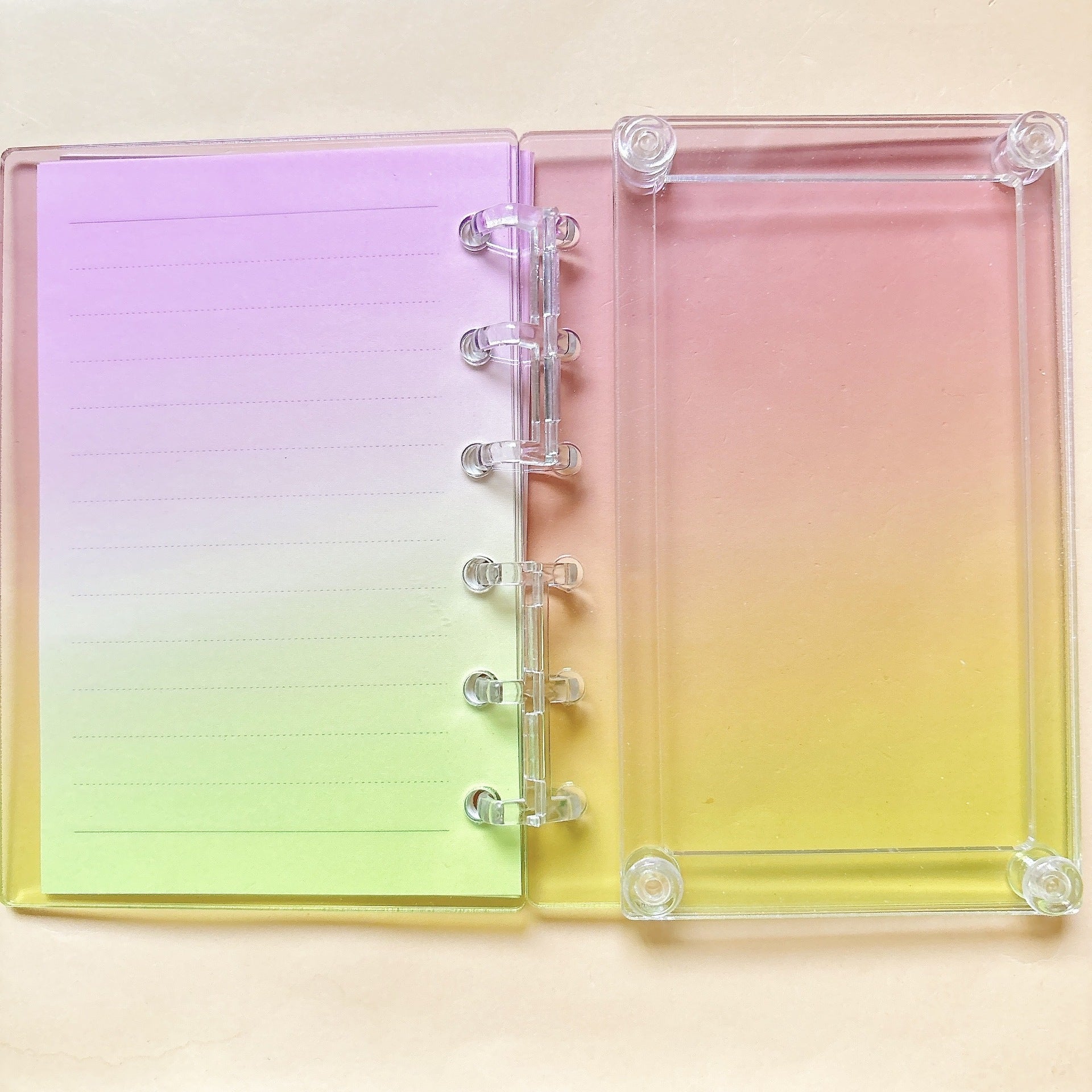 Gradient Color "Shaker" Notebook — Best-Selling Acrylic Loose-Leaf Binder | Exquisite DIY Shaker Design (A7/A5 Sizes)