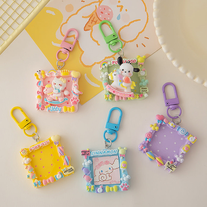 New Cartoon Creative Photo Frame Keychain DIY Bag Pendant Decoration Student Backpack Ornament