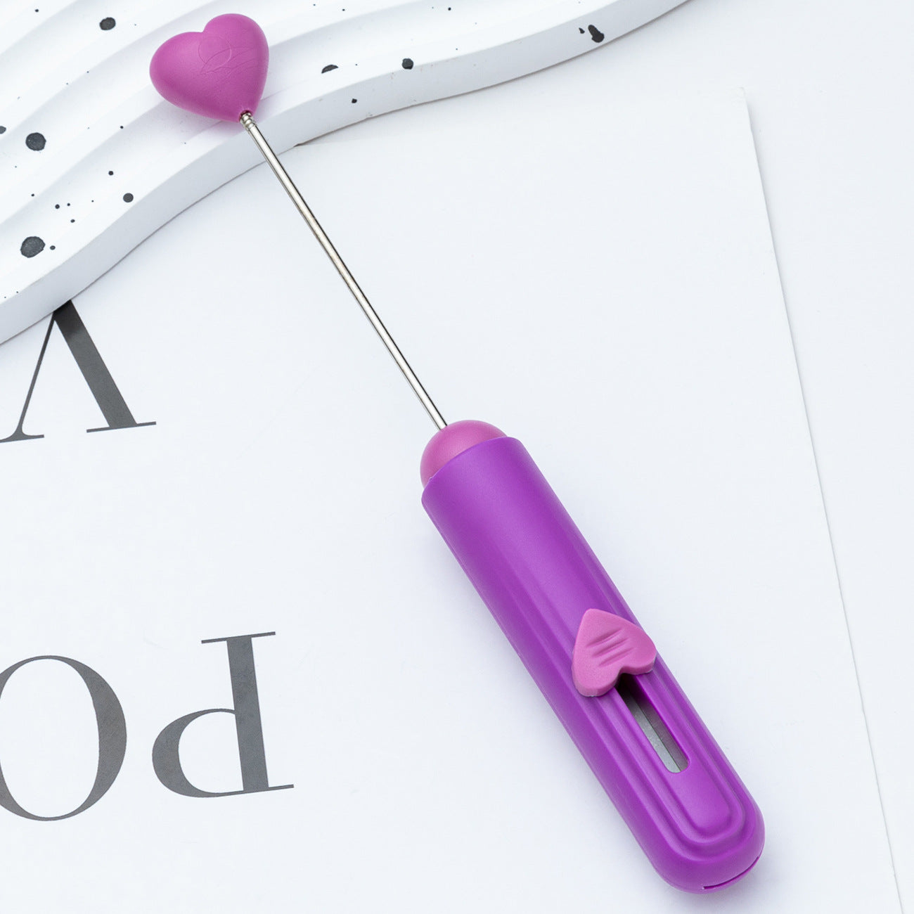 New DIY Beaded Utility Knife — Portable Package Opener, Paper Cutter, and Craft Knife — Cute Heart-Shaped Design (Ideal for Students & Office Use)