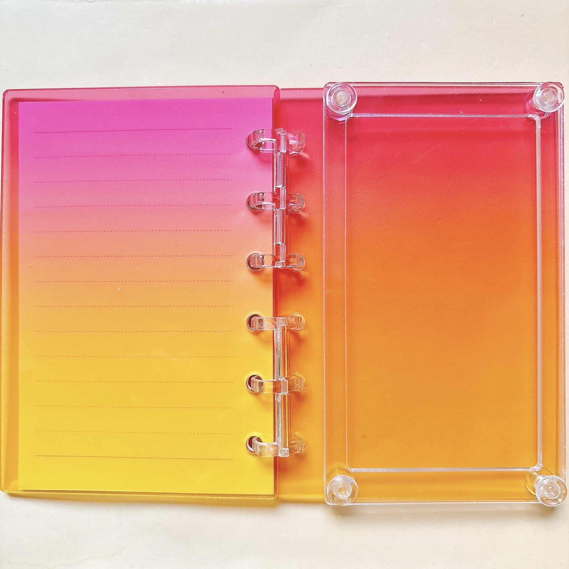 Gradient Color "Shaker" Notebook — Best-Selling Acrylic Loose-Leaf Binder | Exquisite DIY Shaker Design (A7/A5 Sizes)