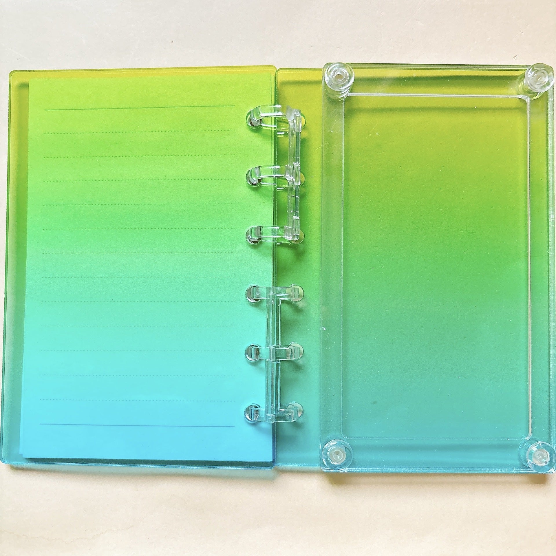 Gradient Color "Shaker" Notebook — Best-Selling Acrylic Loose-Leaf Binder | Exquisite DIY Shaker Design (A7/A5 Sizes)