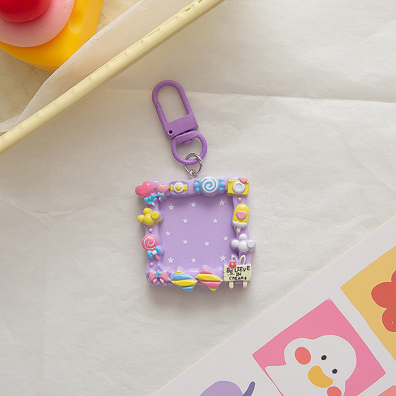 New Cartoon Creative Photo Frame Keychain DIY Bag Pendant Decoration Student Backpack Ornament