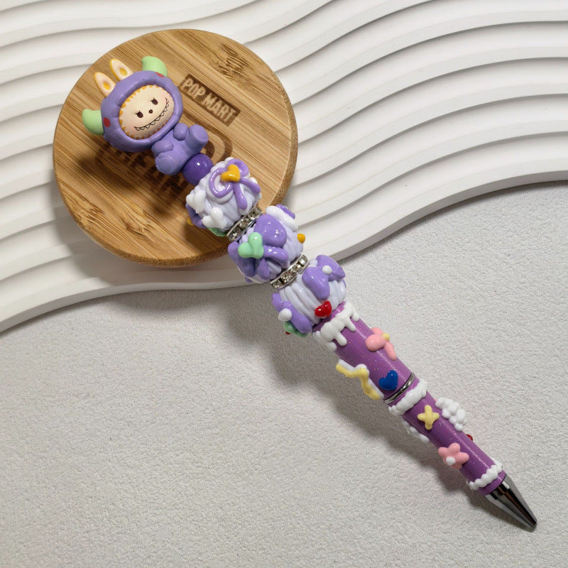 DIY Beaded Pen — Randomly Selected Handmade Ballpoint Pen with Hand-Painted Beads (Cute Style)
