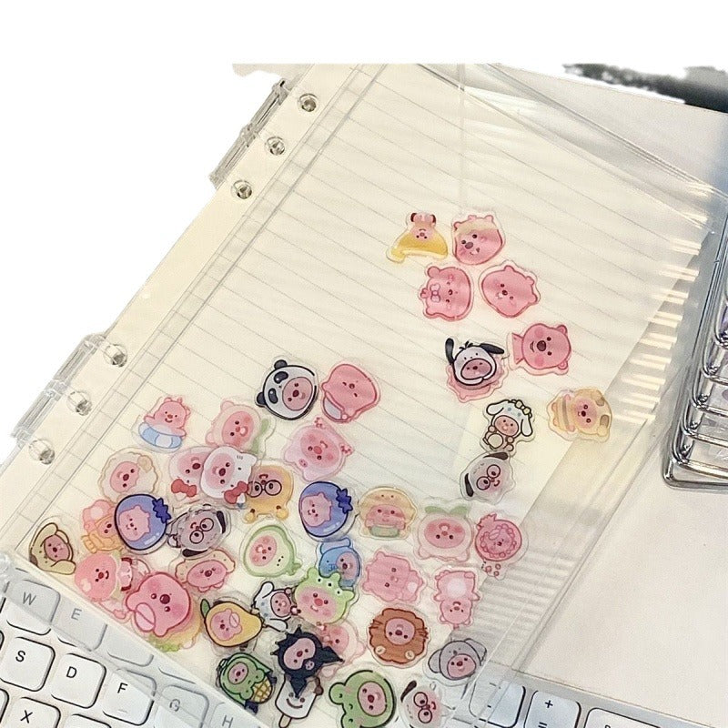 Transparent Acrylic "Shaker" Notebook — A5, Stylish Design, 6-Ring DIY Loose-Leaf Binder