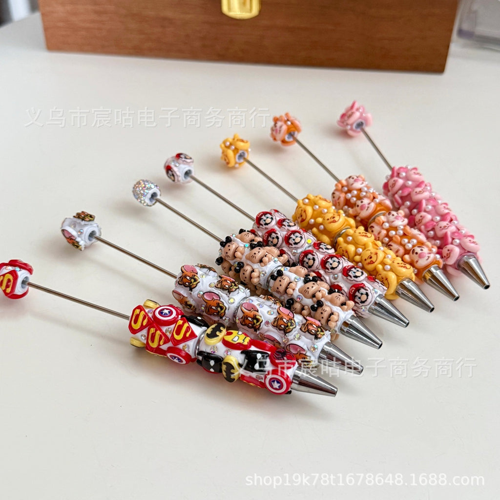Wholesale Cartoon-Themed DIY Beaded Pens — Intricately Handcrafted, Fully Rhinestone-Embellished Ballpoint Pens