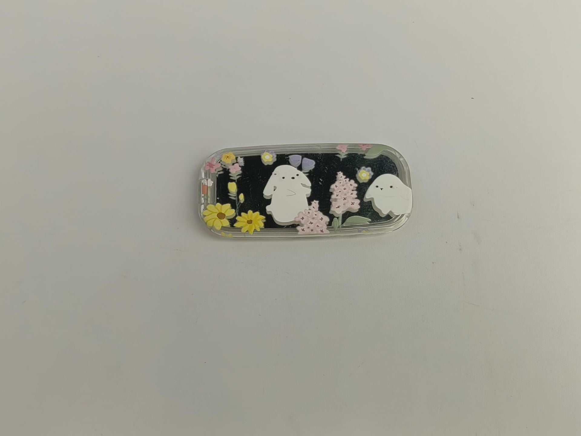 New Foldable Touch-up Mirror & Phone Stand — Cute Cartoon Puppy Design, Adhesive Backing, Dual Horizontal/Vertical Use, Stylish